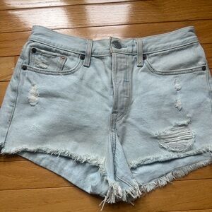 Women’s  Light Blue LEVI’s Distressed Denim Shorts